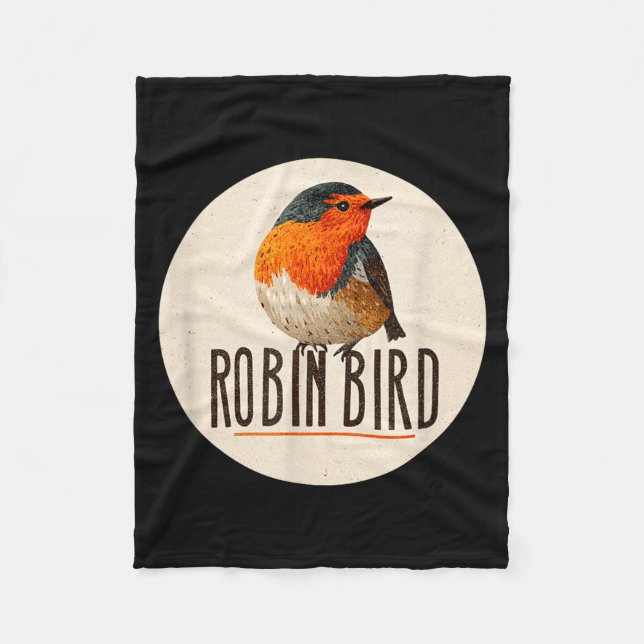 Red Robin Bird Look Fleece Blanket (Front)