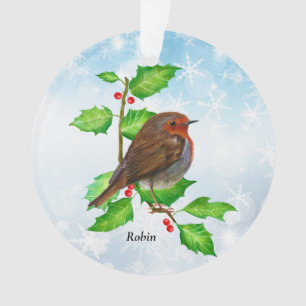 Red Robin Bird Watercolor Acrylic Decoration