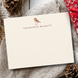 Red Robin Burgundy Red Personalised Christmas Card