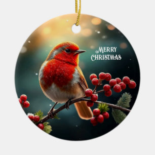 Red Robin Christmas Holiday Ornament