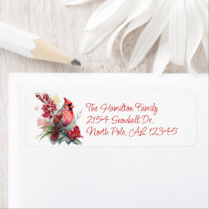 Red Robin Christmas Return Address Label