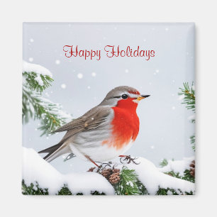 Red Robin Holiday Christmas Magnet