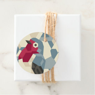 Red Robin in Vector Block Gift Tags - Set of 12