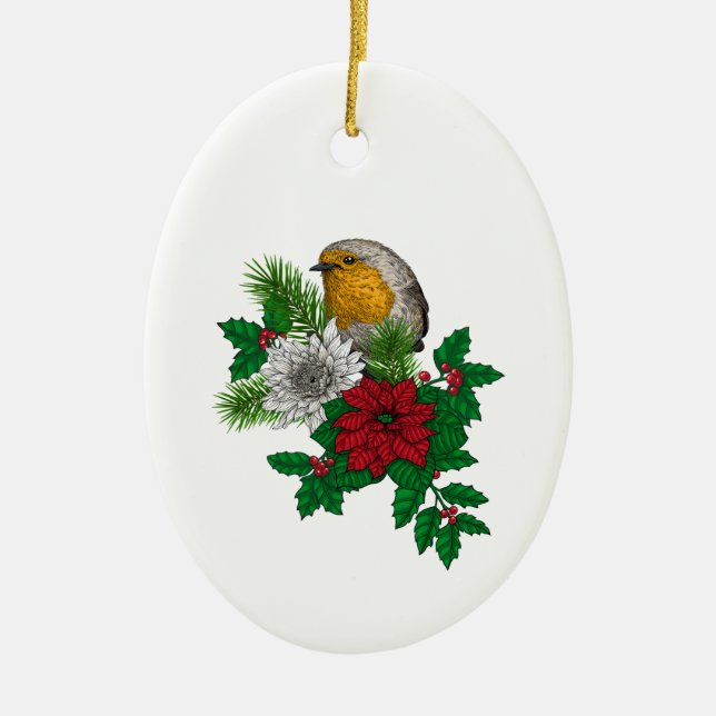 Red robin on Christhmas decoration (Front)