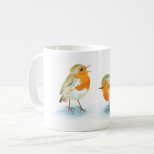 Red Robins in Winter Coffee Mug