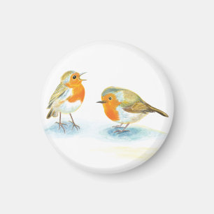 Red Robins in Winter Magnet