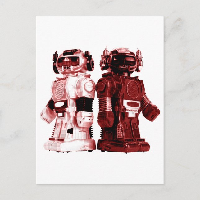 red robots postcard (Front)