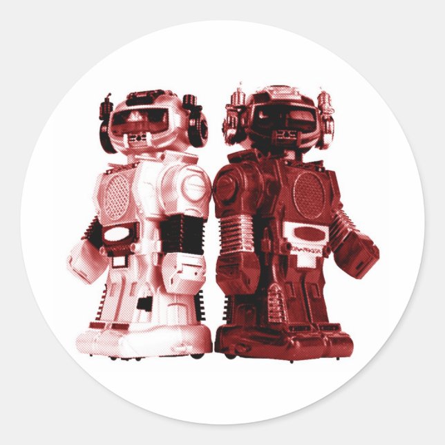 red robots sticker (Front)