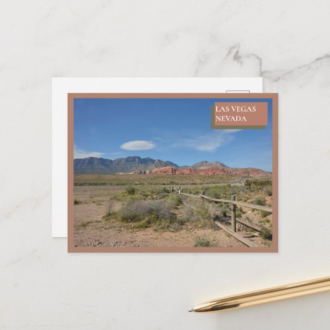 Red Rock Canyon Nature Las Vegas Nevada Desert  Postcard (Front/Back In Situ)