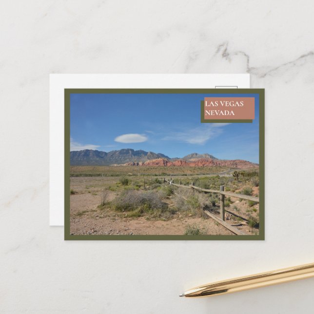 Red Rock Canyon Nature Las Vegas Nevada Desert  Postcard (Front/Back In Situ)