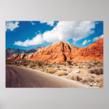 Red Rock Canyon Nevada Vector Graphic Poster