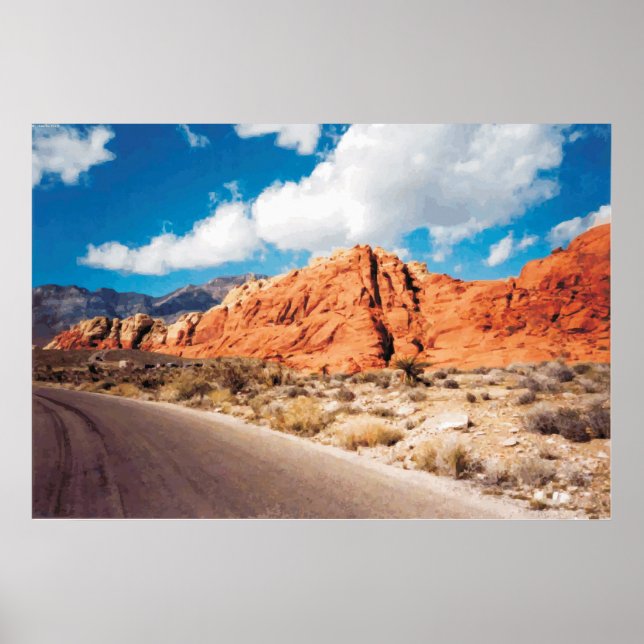 Red Rock Canyon Nevada Vector Graphic Poster (Front)