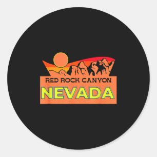 Red Rock Canyon Nevada Vintage Retro Sunset Travel Classic Round Sticker