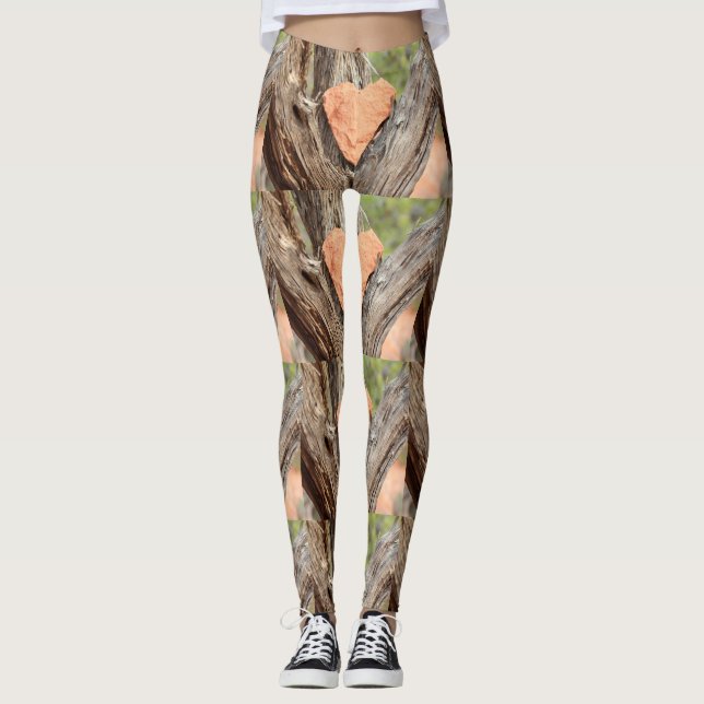 red rock hearts tree bark leggings (Front)