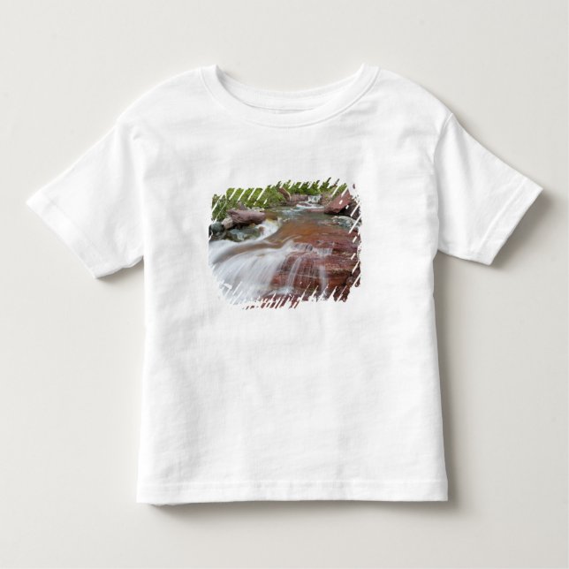 Red rock in Baring Creek in Glacier National Toddler T-Shirt (Front)