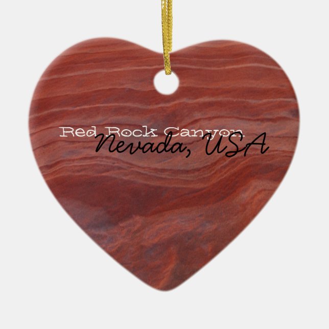 Red Rock Layer Study; Nevada Souvenir Ceramic Tree Decoration (Front)