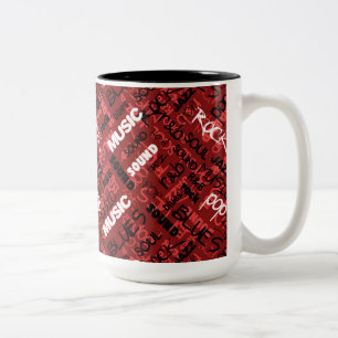 Red Rock Pop R & B Music Two-Tone Coffee Mug