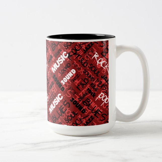 Red Rock Pop R & B Music Two-Tone Coffee Mug (Right)
