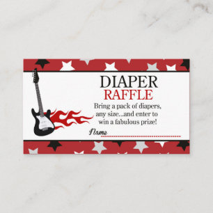 Red Rock Star Baby Shower Diaper Raffle Enclosure Card