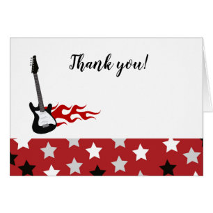 Red Rock Star Folded Thank you Card