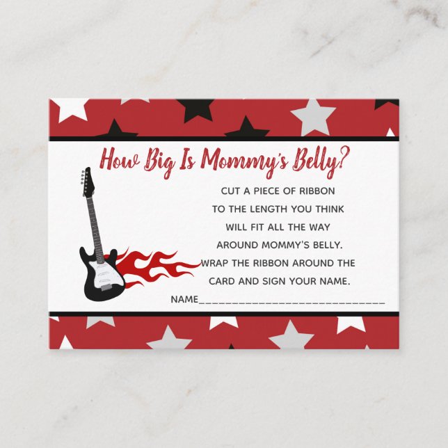 Red Rock Star How Big Is Mummy's Belly Boy Game Enclosure Card (Front)