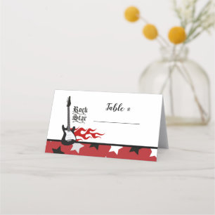 Red Rock Star Music Party Place Cards