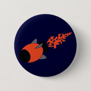 Red Rocket 6 Cm Round Badge
