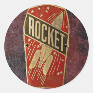 RED ROCKET. CLASSIC ROUND STICKER