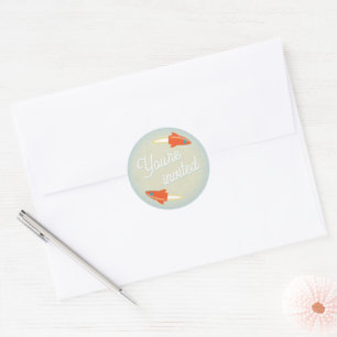 Red Rockets & Moon Envelope Seal