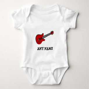 Red Rockin' Guitar Baby Bodysuit