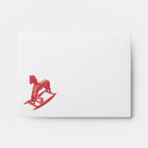 Red Rocking Horse Note Card Envelope