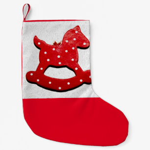 Red rocking horse small christmas stocking