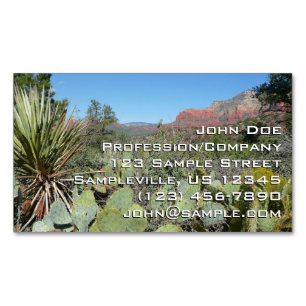 Red Rocks and Cacti I Magnetic Business Card