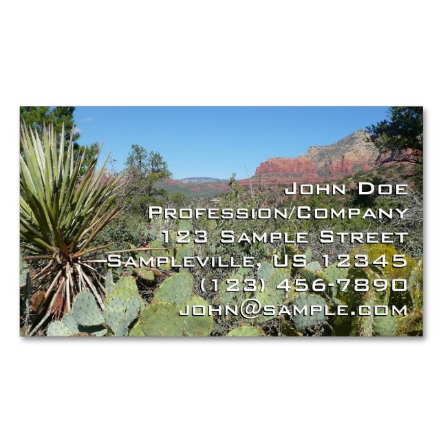 Red Rocks and Cacti I Magnetic Business Card (Front)