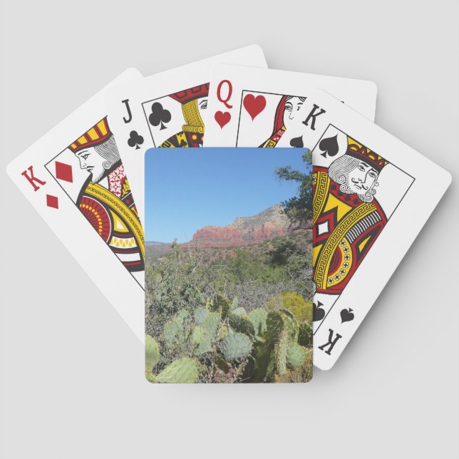 Red Rocks and Cacti I Playing Cards (Back)