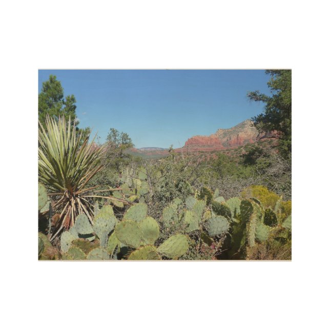 Red Rocks and Cacti I Wood Poster (Front)