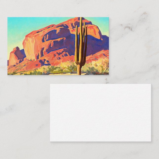 Red Rocks and Cactus, 1945 by Maynard Dixon Business Card (Front/Back)