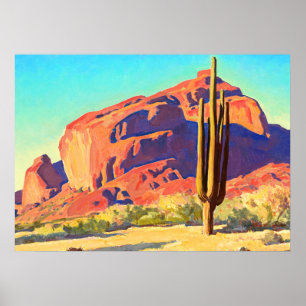 Red Rocks and Cactus, 1945 by Maynard Dixon Poster