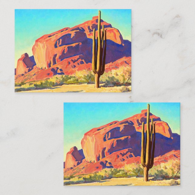 Red Rocks and Cactus by Maynard Dixon Business Card (Front/Back)