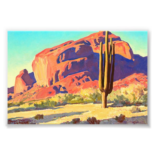 Red Rocks and Cactus by Maynard Dixon Photo Print (Front)