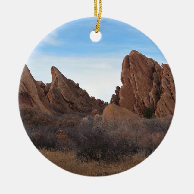 Red Rocks at Roxburough Ceramic Tree Decoration (Front)
