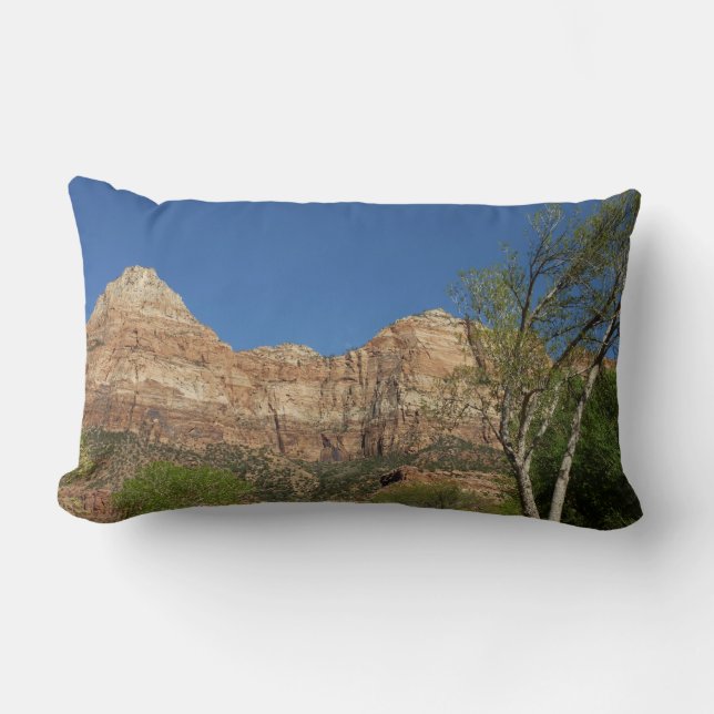Red Rocks at Zion National Park Photography Lumbar Cushion (Front)