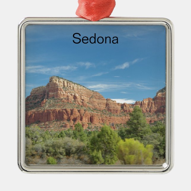 Red rocks in Sedona Metal Tree Decoration (Front)