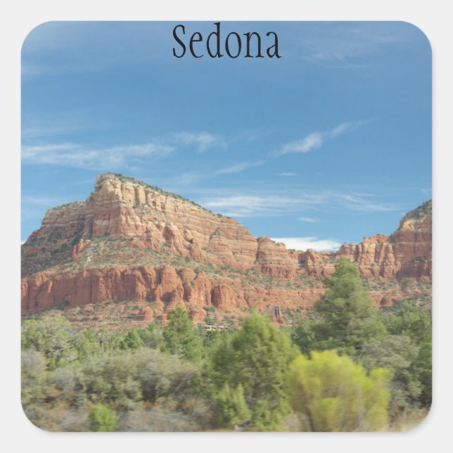Red rocks in Sedona Square Sticker (Front)