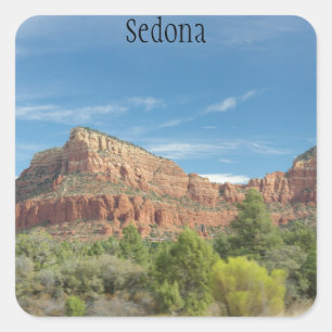 Red rocks in Sedona Square Sticker