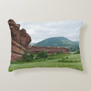 Red Rocks Park and Mountain Range Decorative Cushion