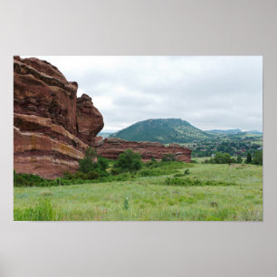 Red Rocks Park and Mountain Range Poster