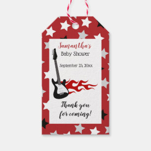 Red Rockstar Baby Shower Gift Tag