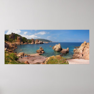Red rocky coast of Sardinia poster