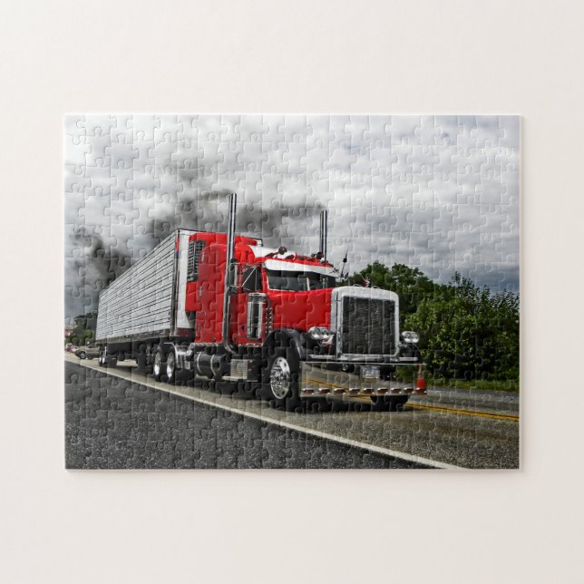 Red & Rollin' Peterbilt Puzzle (Horizontal)